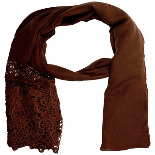 Half Net Diamond Stole- Coffee Brown